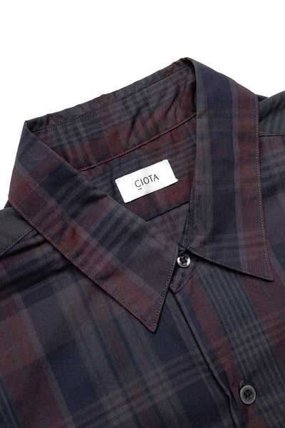 Regular Collar L/S Shirt (Madras Overdye) - Grey