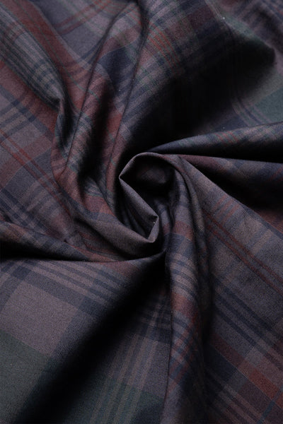 Regular Collar L/S Shirt (Madras Overdye) - Grey