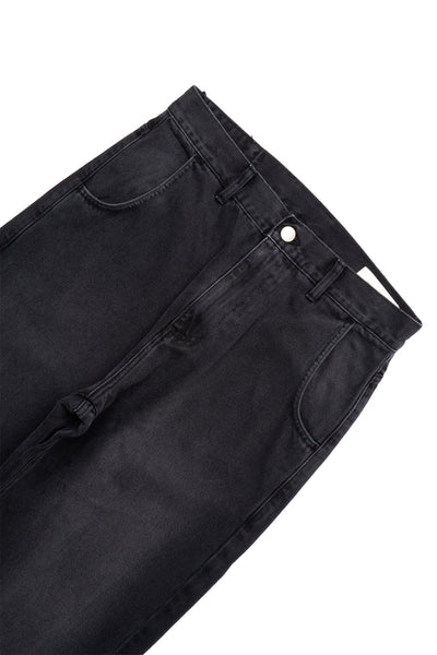 Straight Cut Jeans - Faded Black