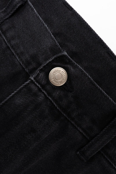 Straight Cut Jeans - Faded Black