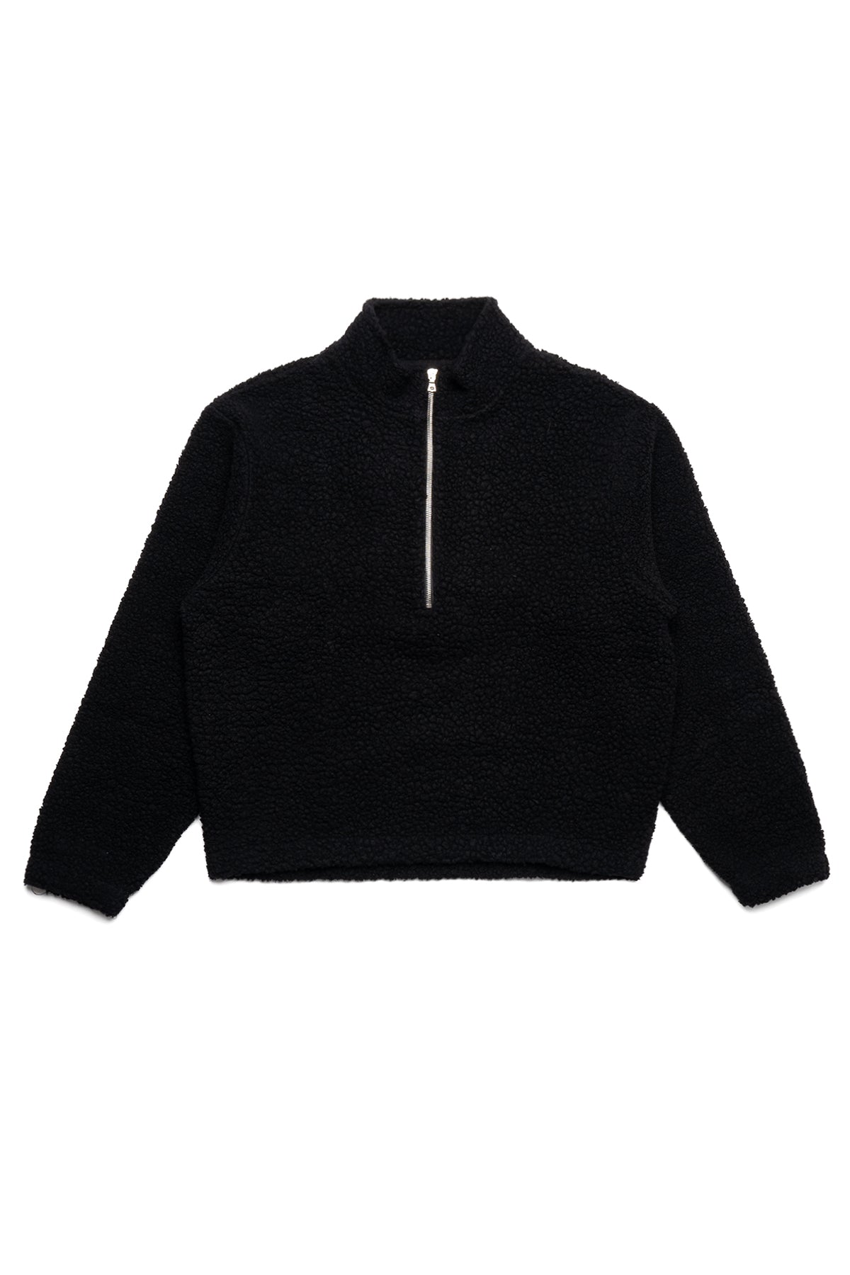 Common Half Zip Sweater - Black Fuzzy Fleece