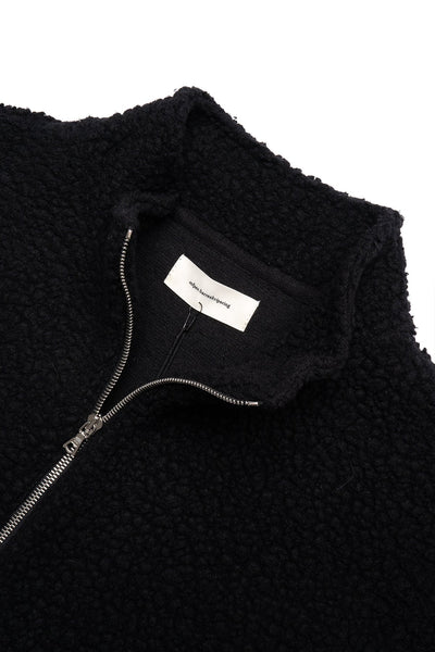 Common Half Zip Sweater - Black Fuzzy Fleece