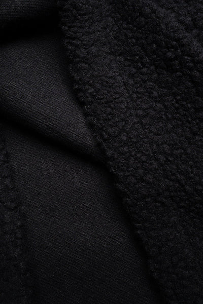Common Half Zip Sweater - Black Fuzzy Fleece