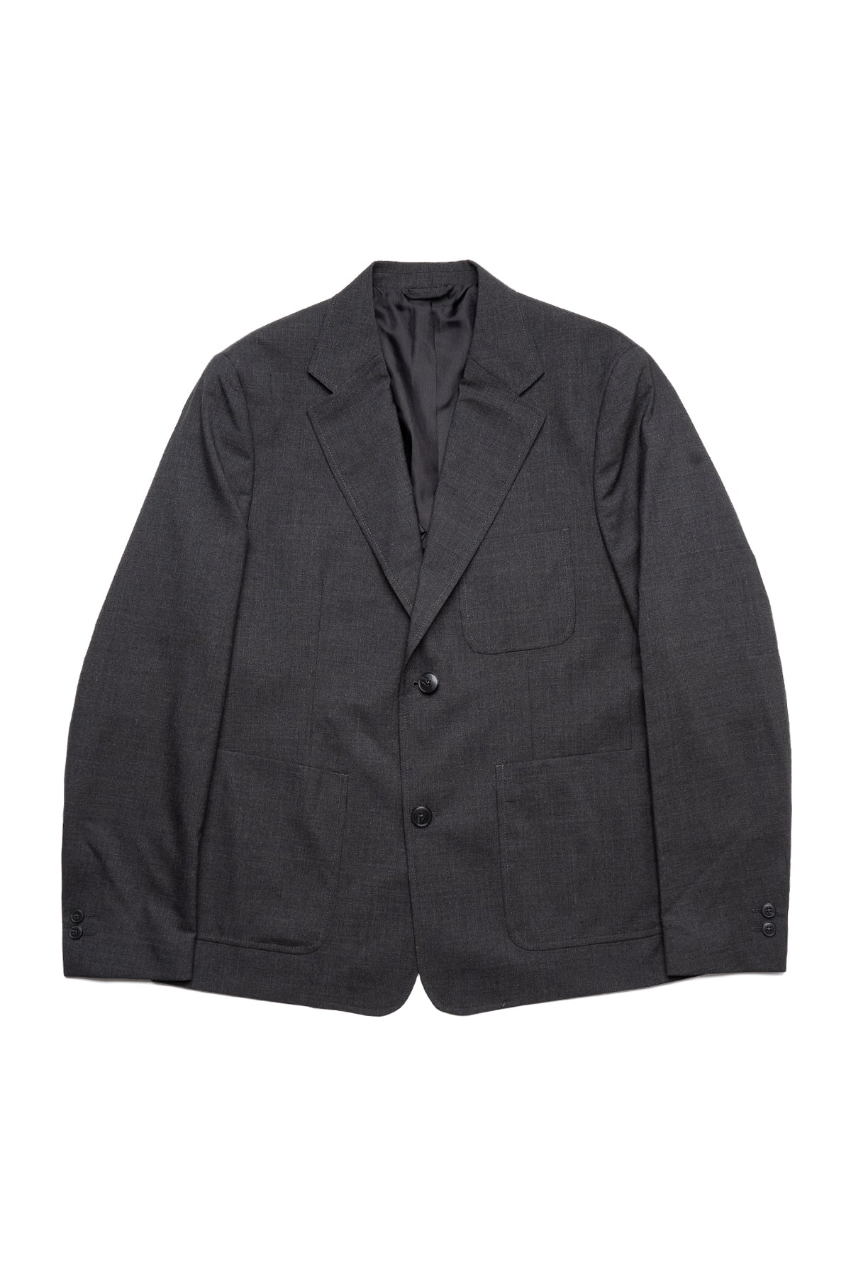 Patch Pocket Blazer - Grey Worsted Wool