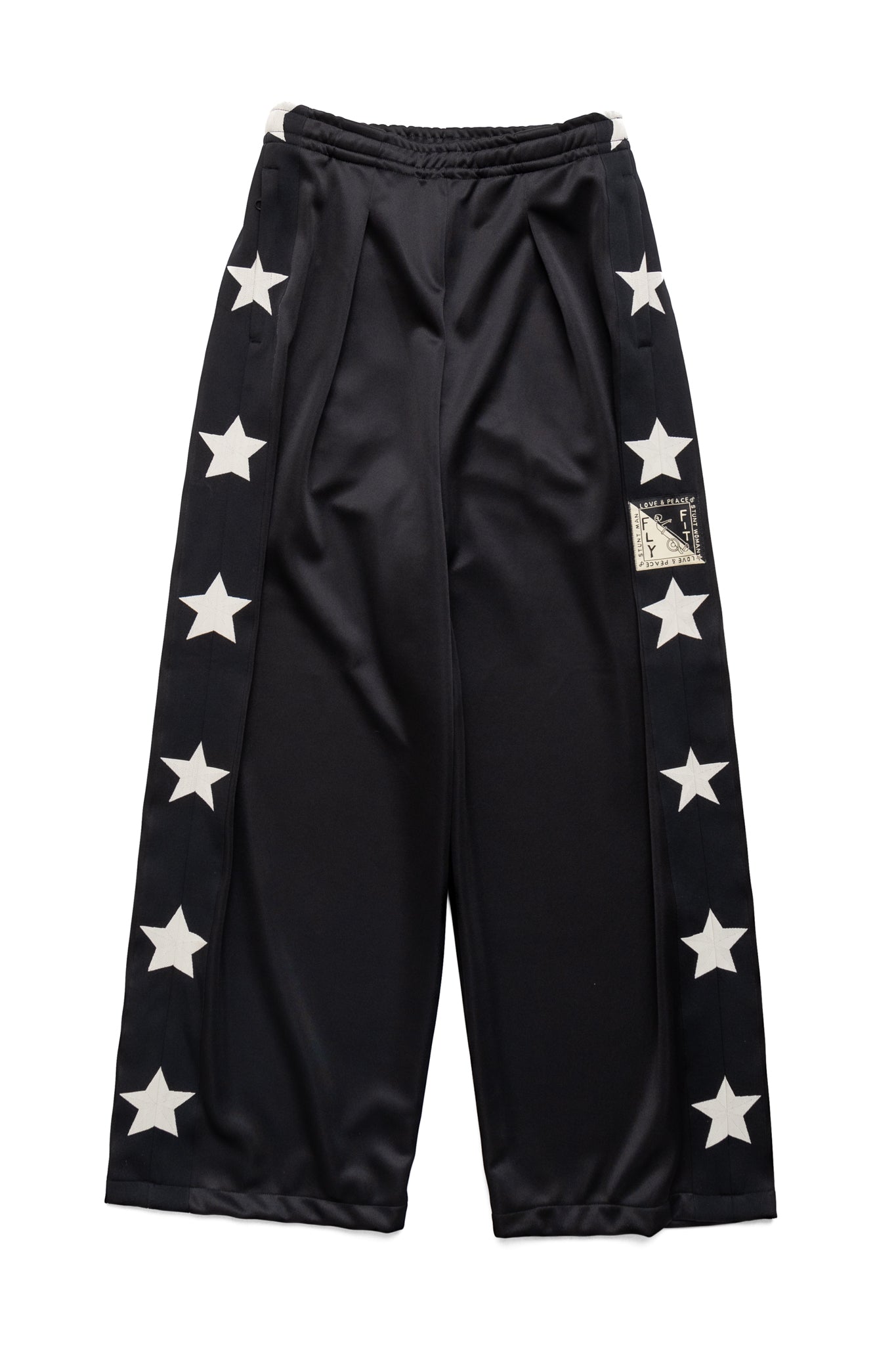 Smooth Jersey STUNT MAN & WOMAN Baggy Track Pants - Black