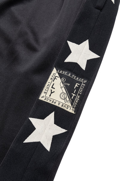 Smooth Jersey STUNT MAN & WOMAN Baggy Track Pants - Black