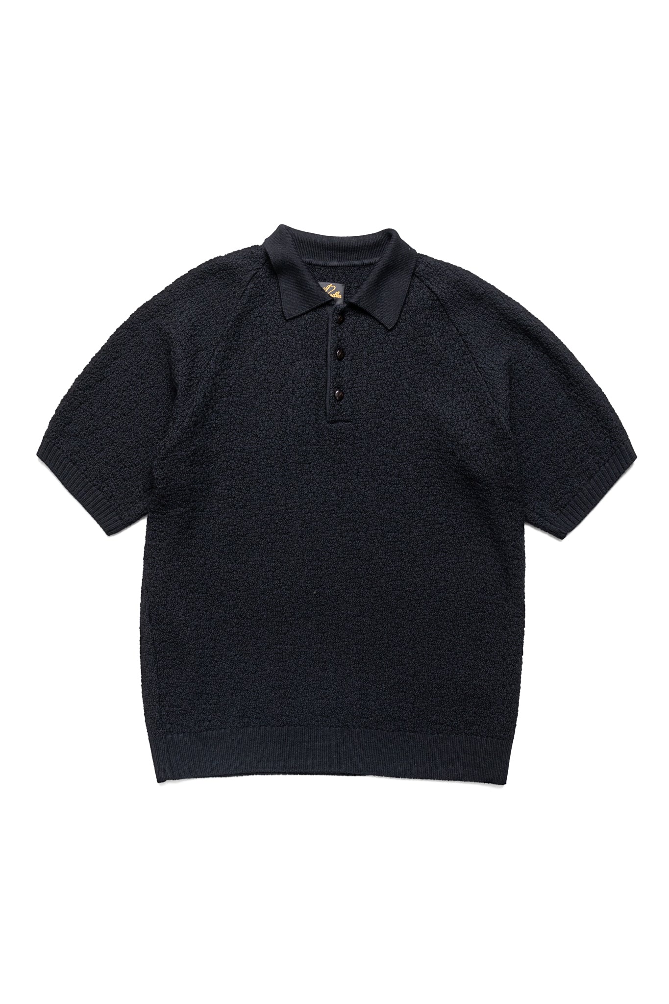 S/S Polo Sweater Merino Wool Knit - Black