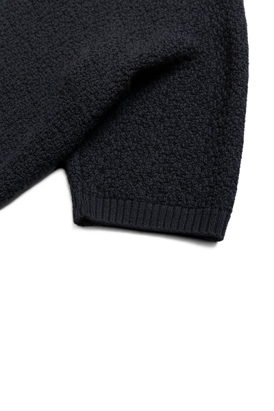 S/S Polo Sweater Merino Wool Knit - Black