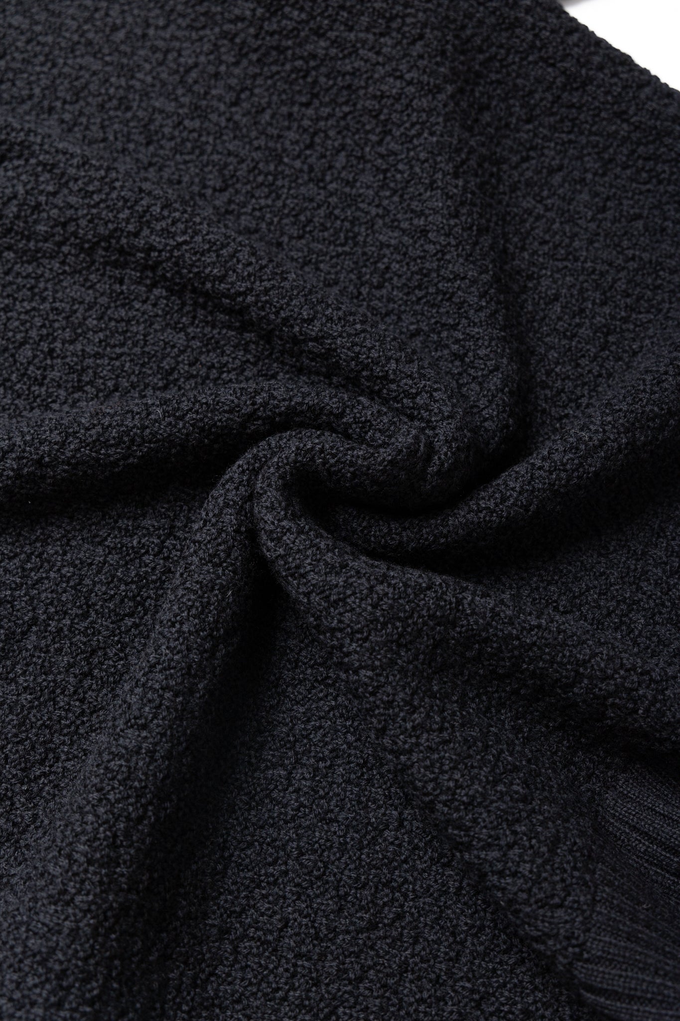S/S Polo Sweater Merino Wool Knit - Black