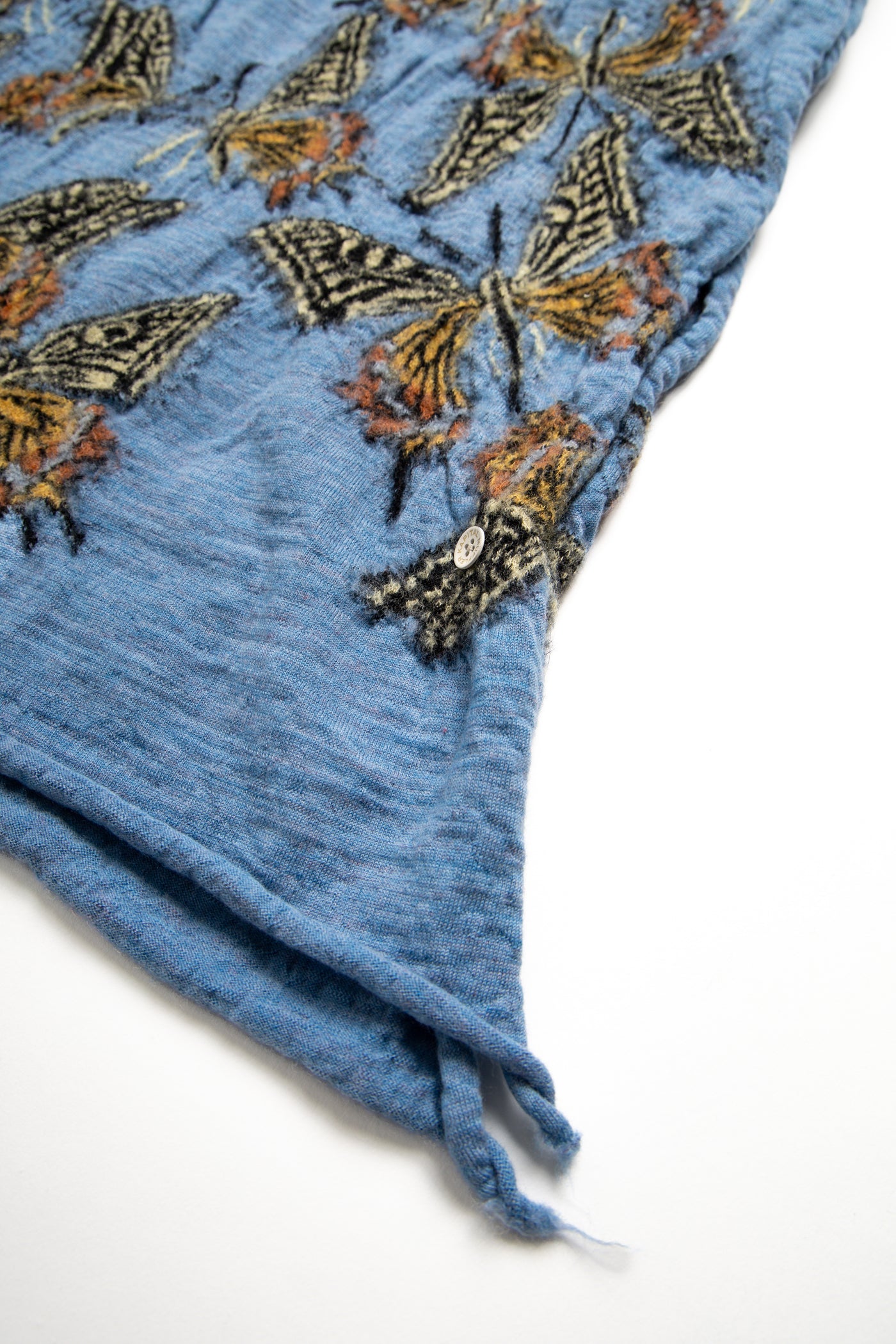 Fulling Wool HAPPY Scarf BUTTERFLY - Sax