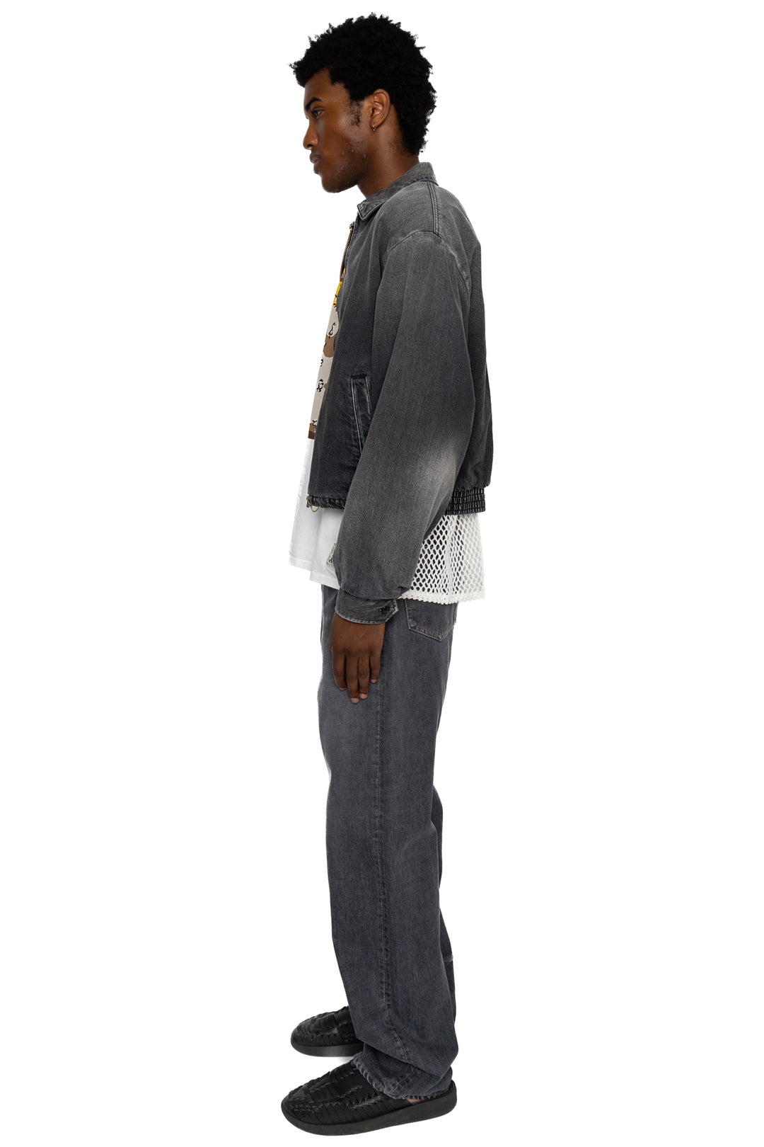 Kapital 11.5oz BLKxBLK Denim HACKSAW Drizzler JKT - Faded – BLUE