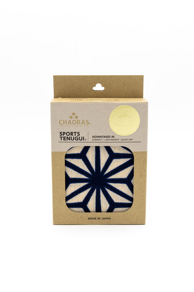 CHAORAS Hand Towel - White (Hemp Leaf Blue)