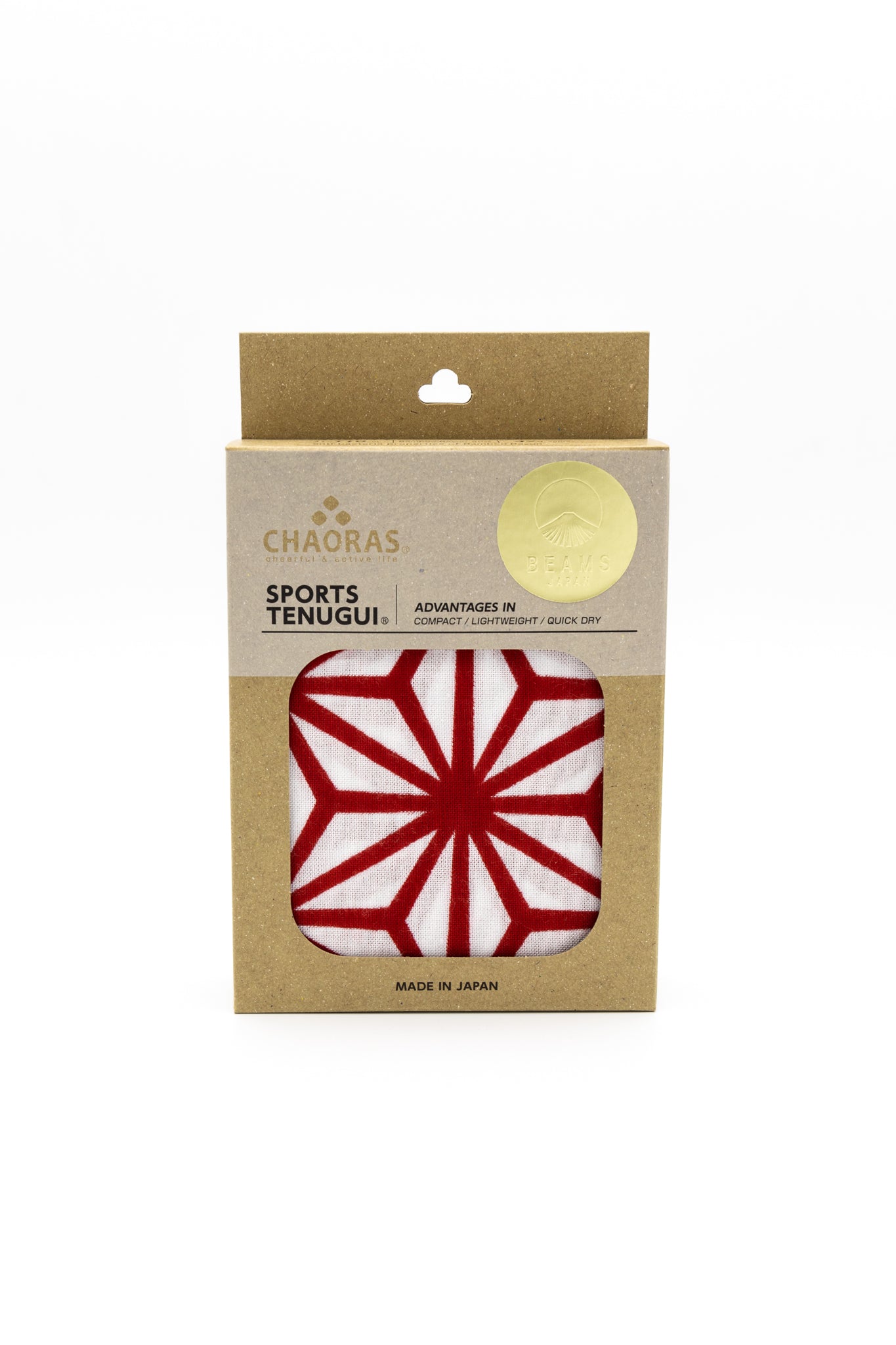 CHAORAS Hand Towel - Red (Hemp Leaf Red and White)