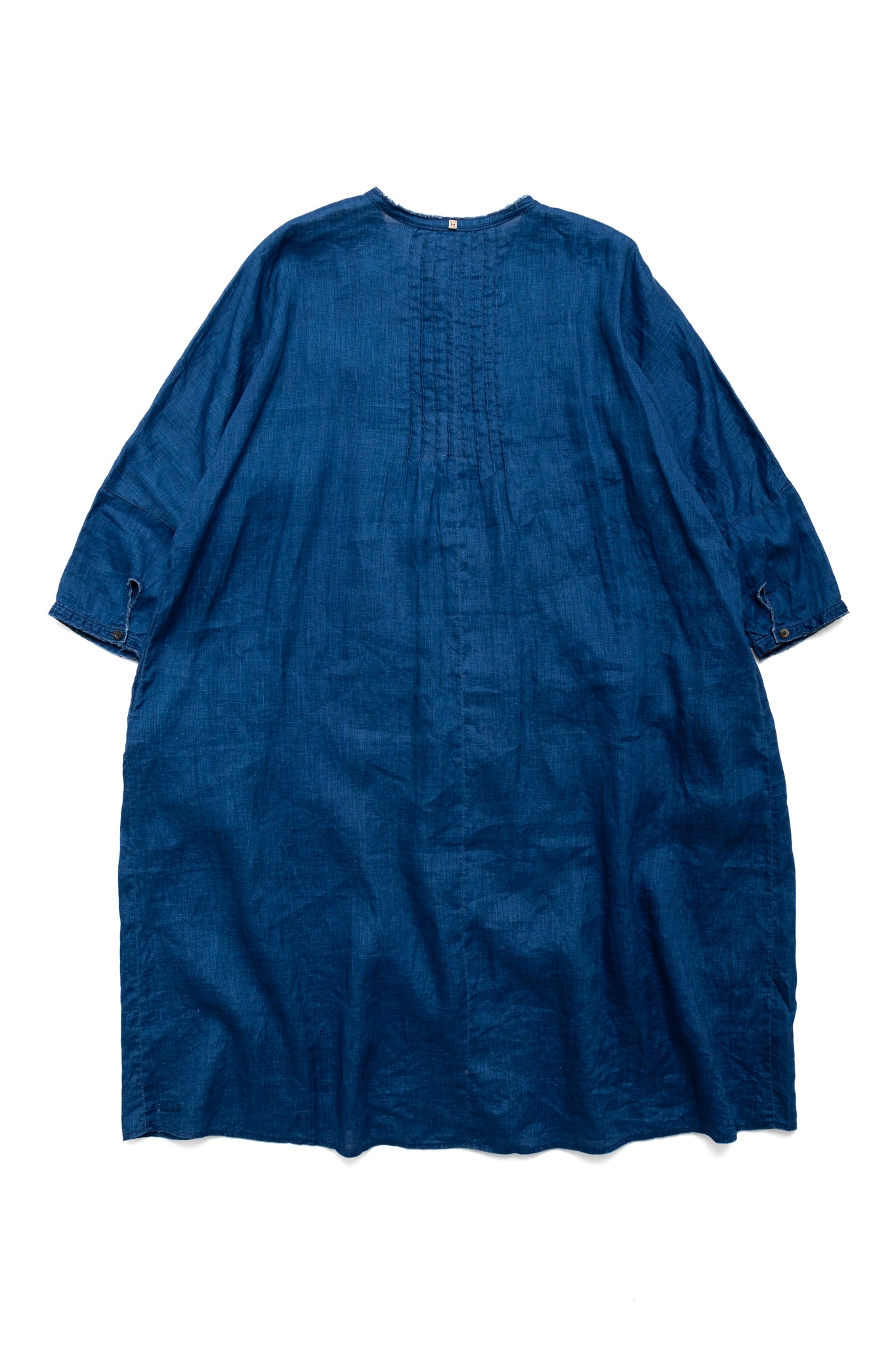 French Cloth Linen Pintucks O'KEEFFE Dress - Indigo