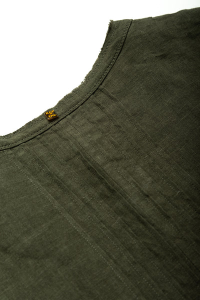 French Linen Pintucks O'KEEFFE Dress - Khaki