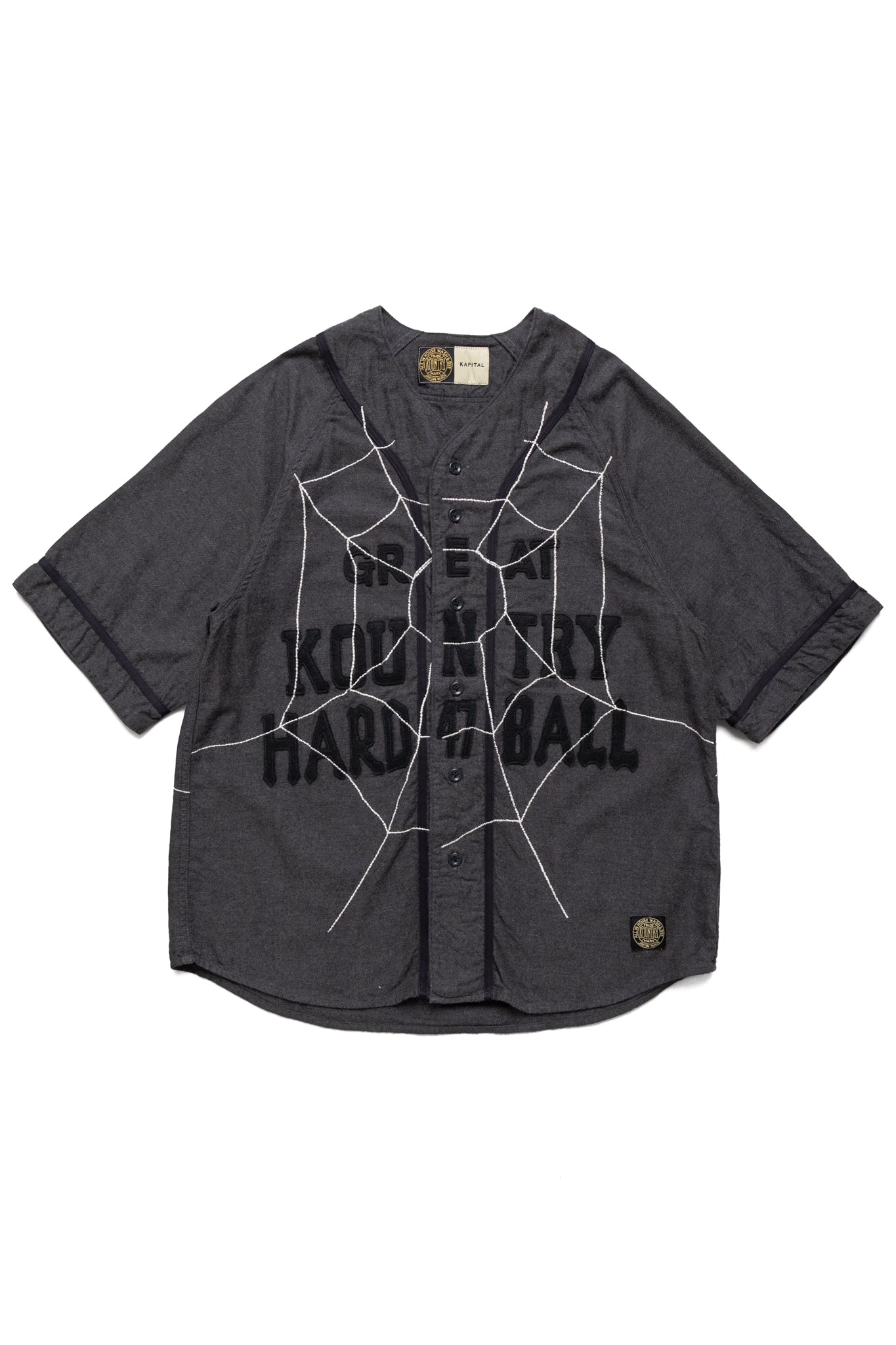 Cotton Wool GREAT KOUNTRY Baseball Shirt (KOUNTRY DREAM CATCH Remake) - Dark Grey