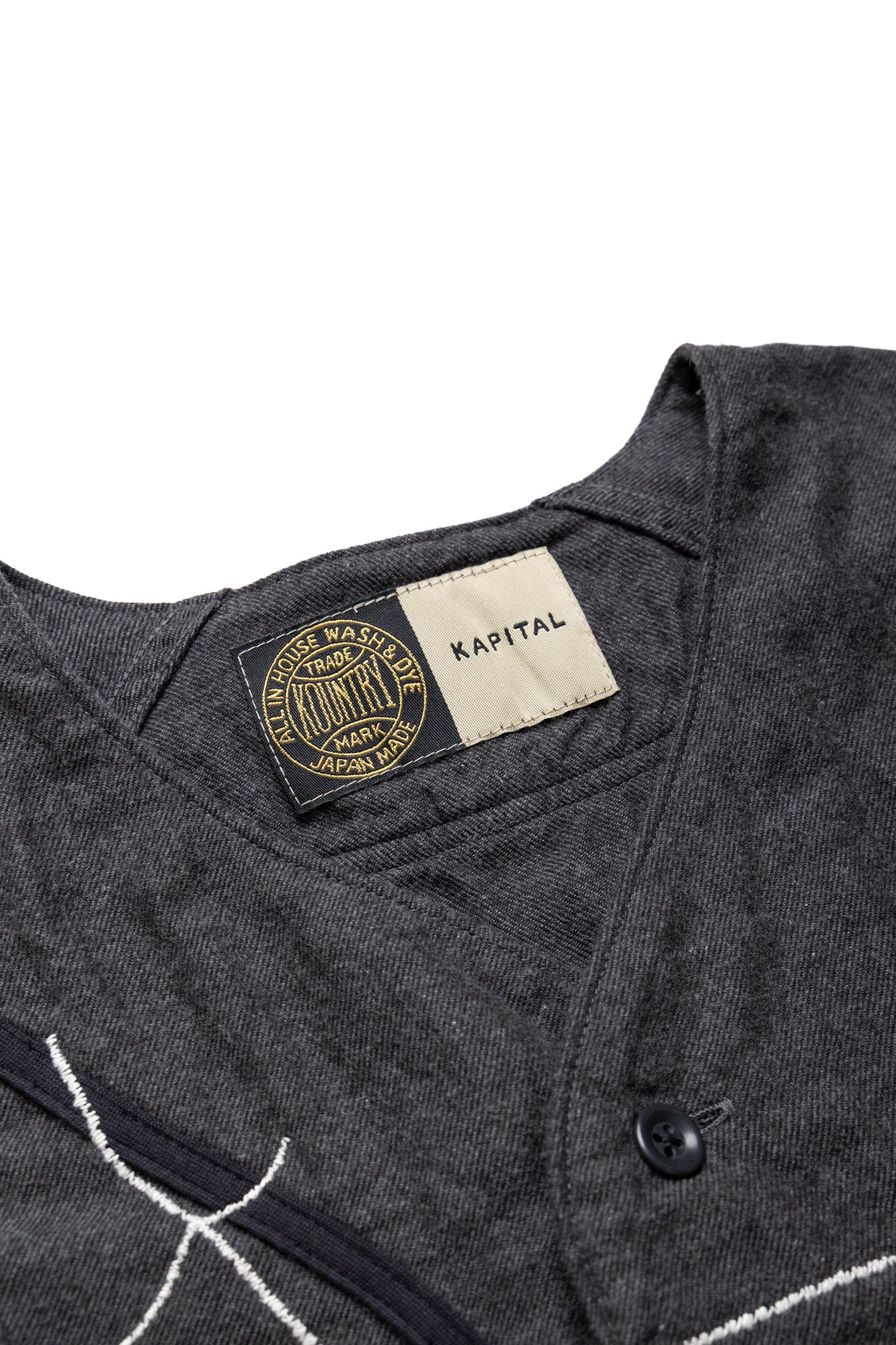 Cotton Wool GREAT KOUNTRY Baseball Shirt (KOUNTRY DREAM CATCH Remake) - Dark Grey