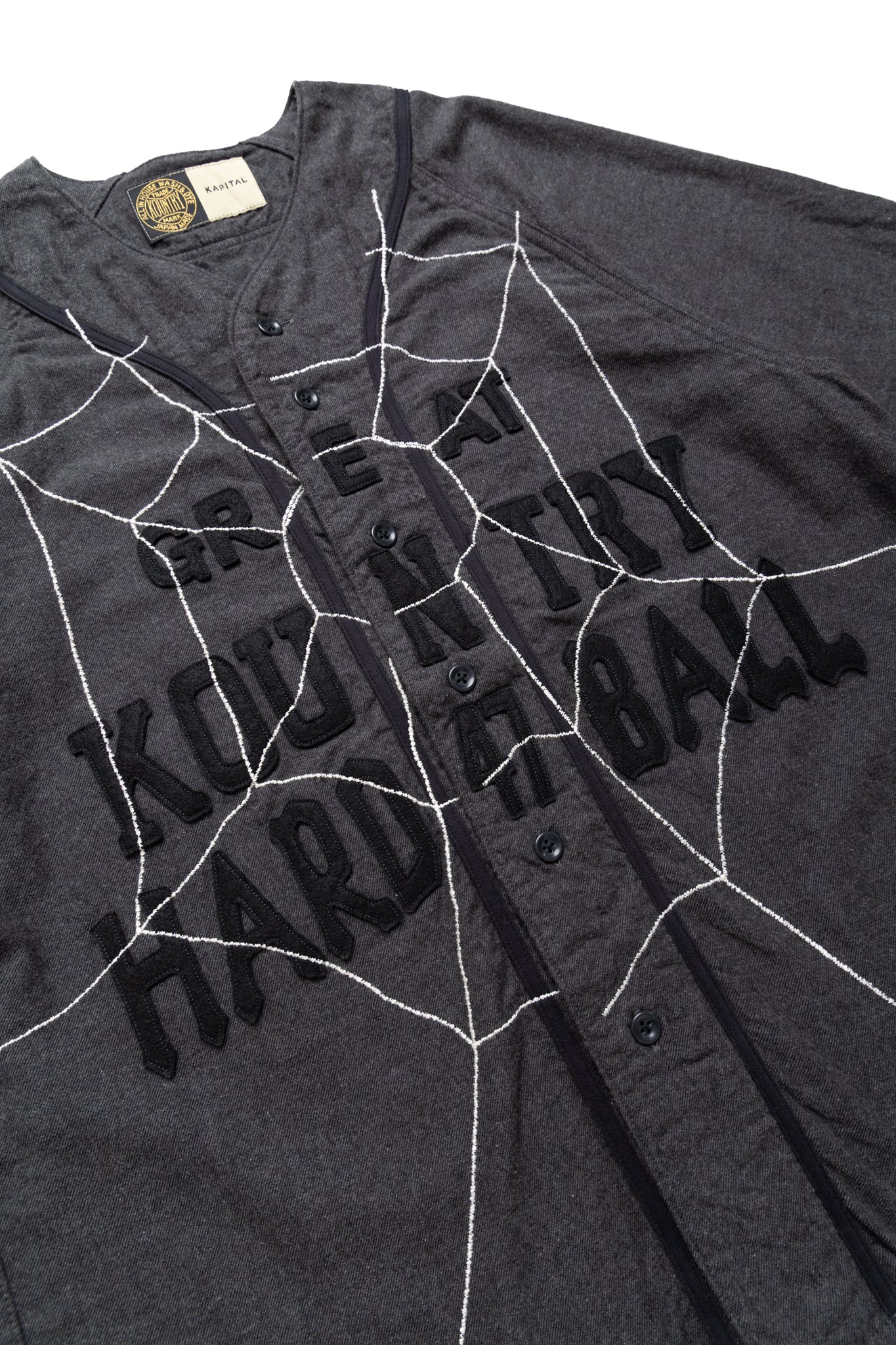 Cotton Wool GREAT KOUNTRY Baseball Shirt (KOUNTRY DREAM CATCH Remake) - Dark Grey