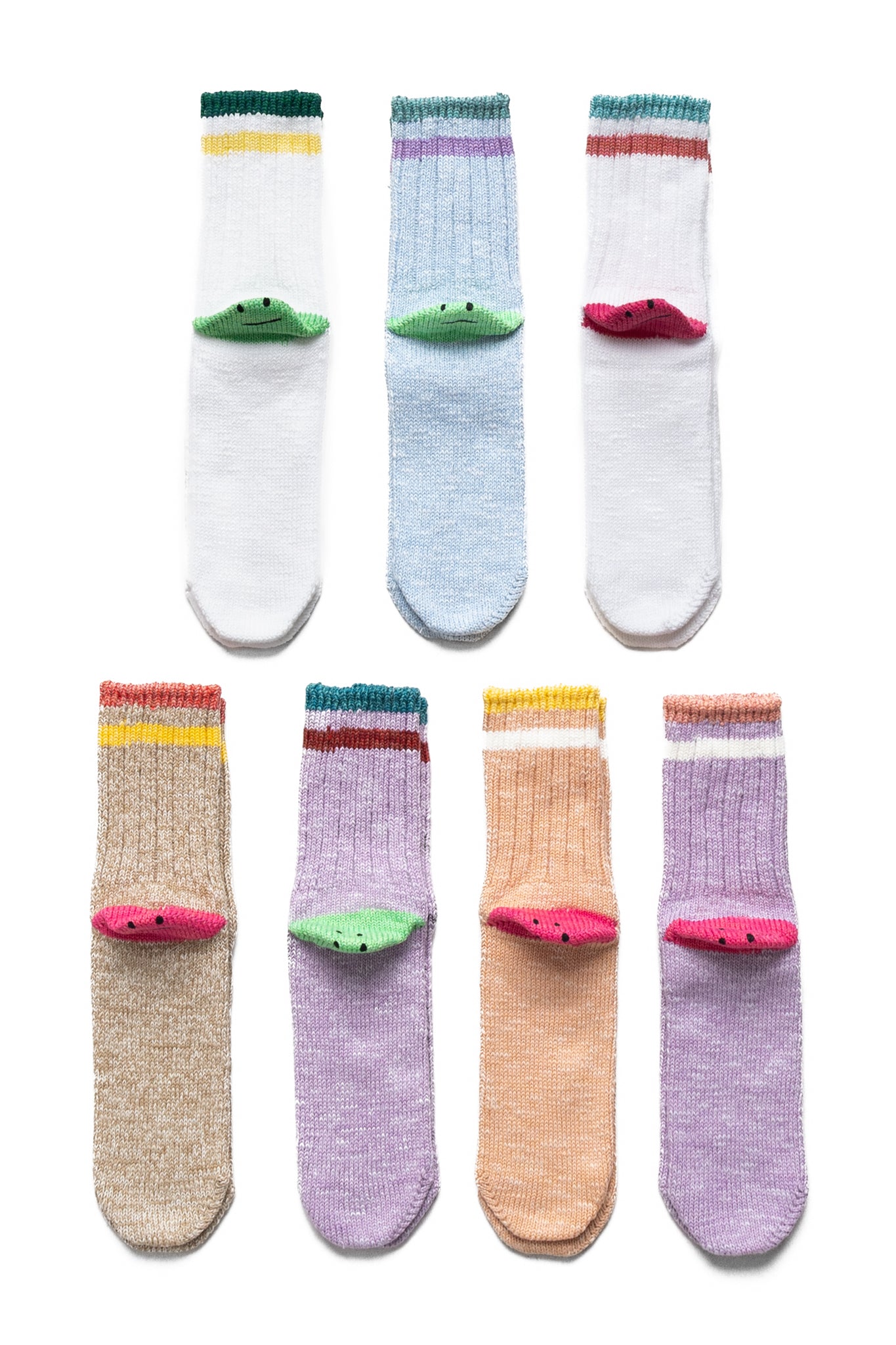 60 Yarns IVY RAINBOWY HAPPY Heel Hold Socks (Vivid RAINBOWY)