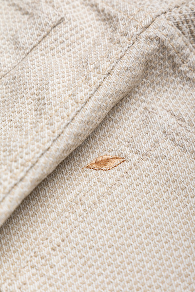 1178-IV 12oz Sashiko 5P Pants Regular Fit - Ivory x Beige