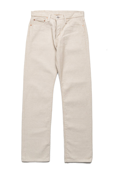 1178-IV 12oz Sashiko 5P Pants Regular Fit - Ivory x Beige