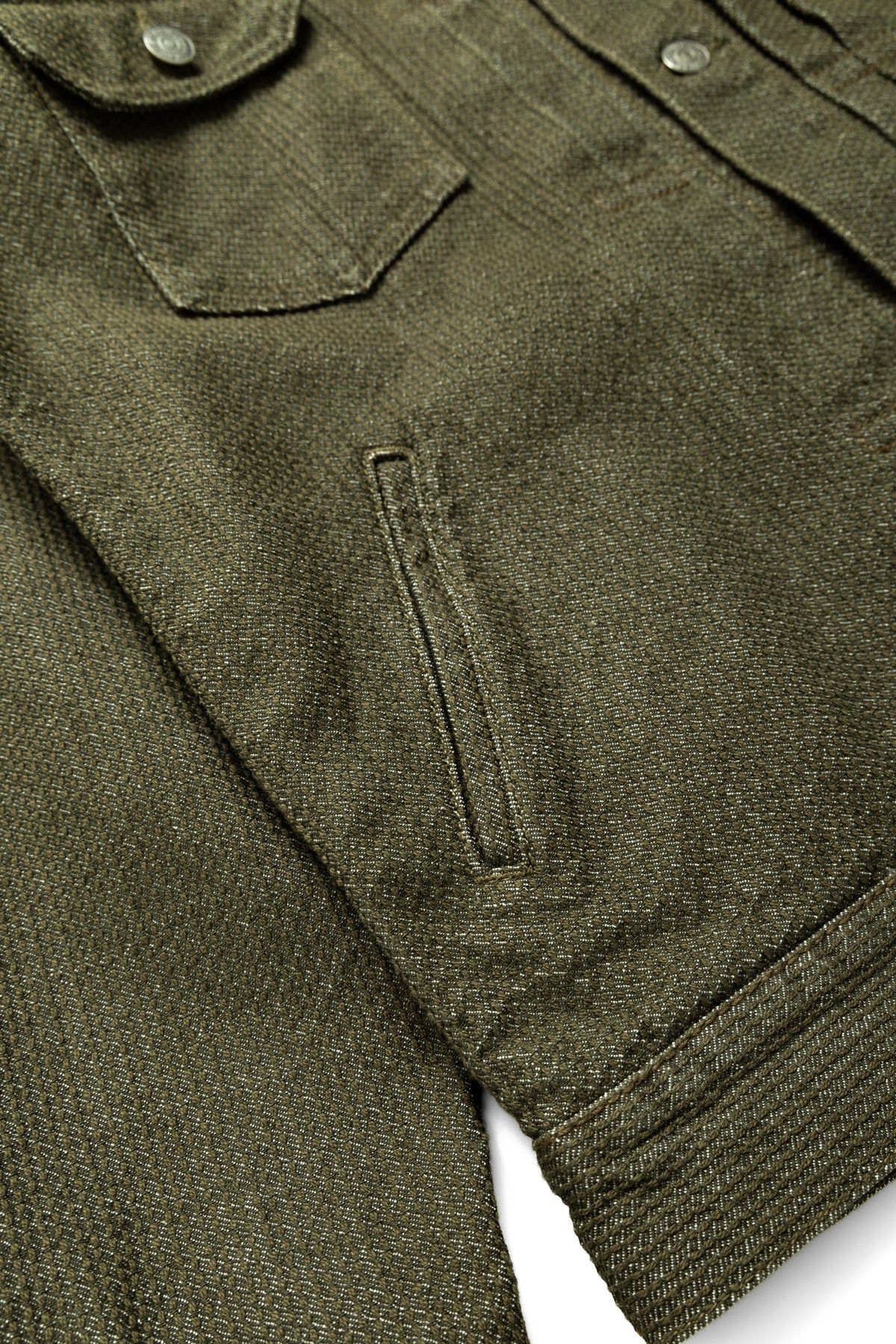 Sashiko Type 2 Jacket Olive x Olive BLUE IN GREEN SOHO