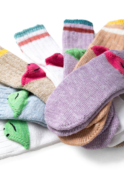 60 Yarns IVY RAINBOWY HAPPY Heel Hold Socks (Vivid RAINBOWY)