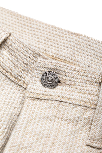 1178-IV 12oz Sashiko 5P Pants Regular Fit - Ivory x Beige