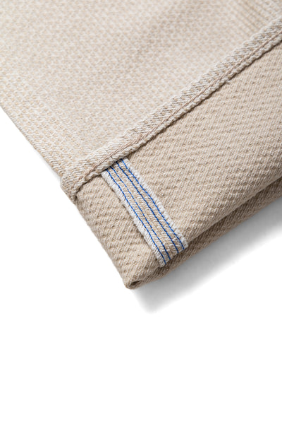 1177-IV 12oz Sashiko 5P Pants Relax Tapered - Ivory x Beige
