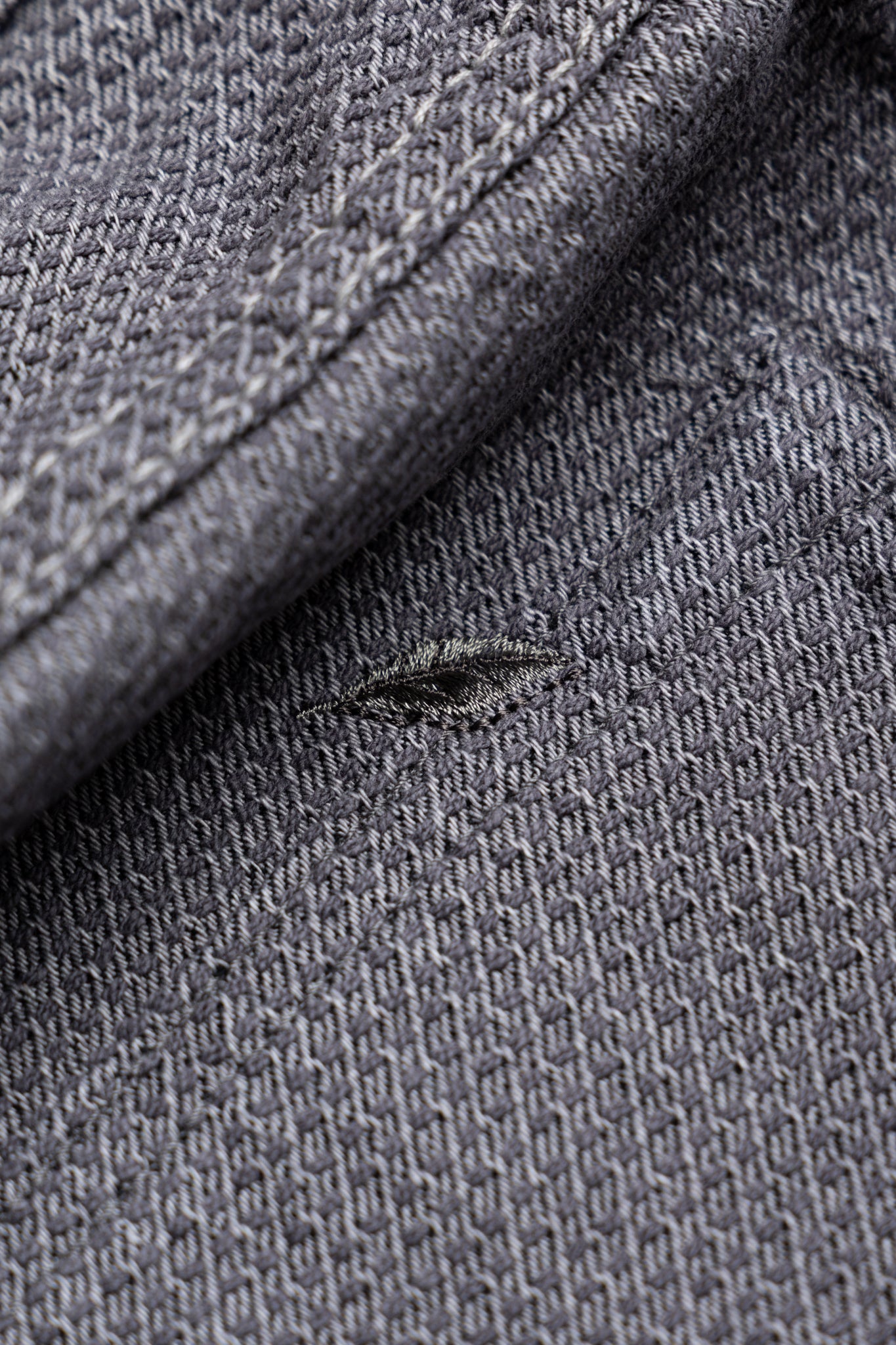 1178-GRY 12oz Sashiko 5P Pants Regular Fit - Heather Grey x Black
