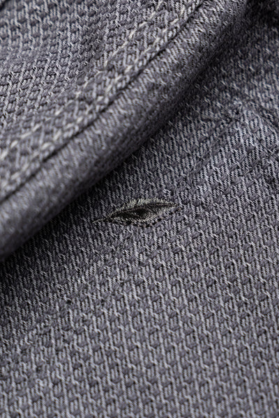 1178-GRY 12oz Sashiko 5P Pants Regular Fit - Heather Grey x Black