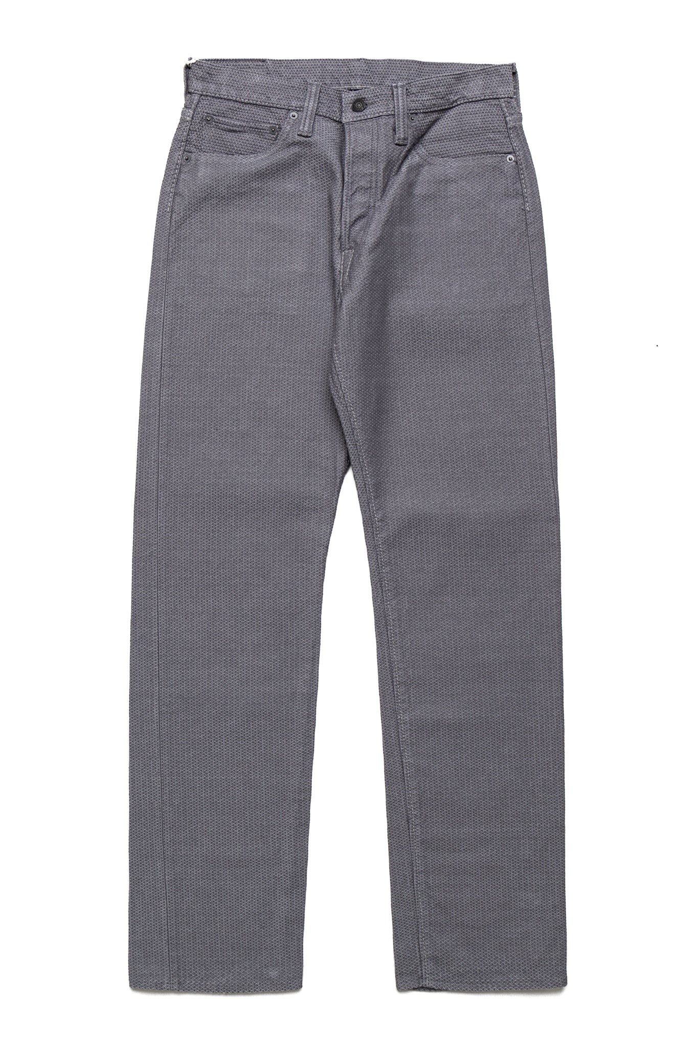 1178-GRY 12oz Sashiko 5P Pants Regular Fit - Heather Grey x Black