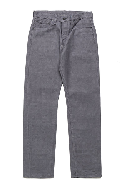 1178-GRY 12oz Sashiko 5P Pants Regular Fit - Heather Grey x Black