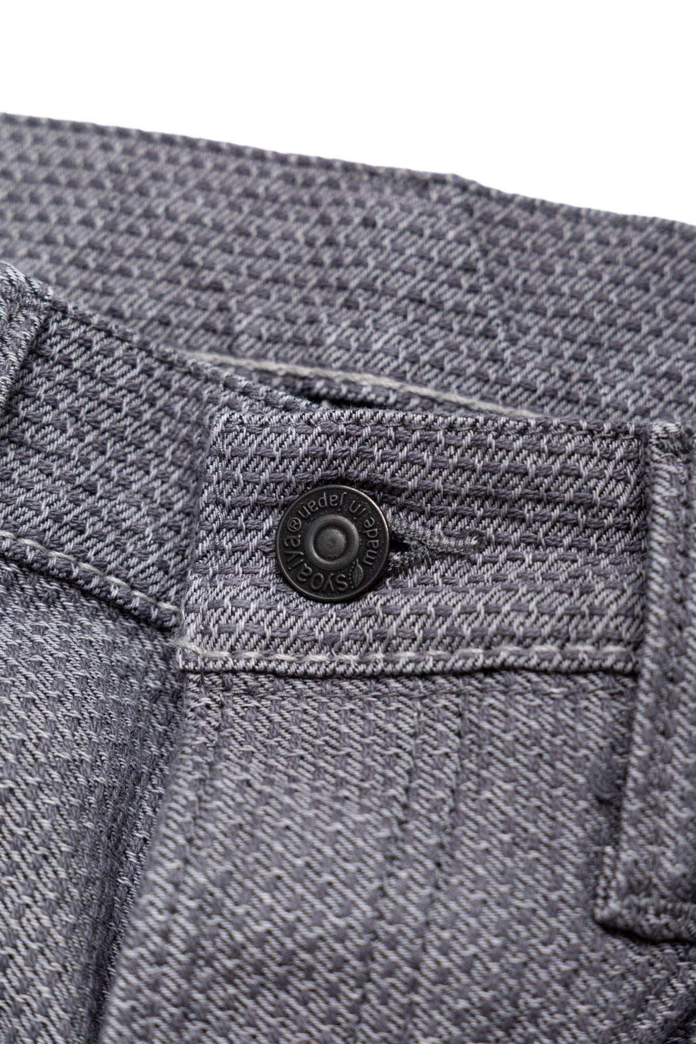 1178-GRY 12oz Sashiko 5P Pants Regular Fit - Heather Grey x Black
