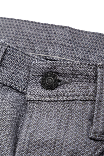 1178-GRY 12oz Sashiko 5P Pants Regular Fit - Heather Grey x Black