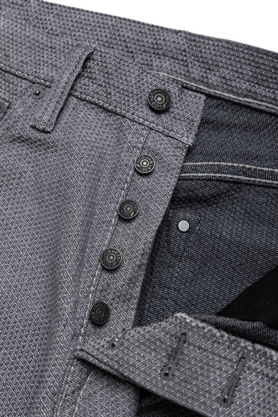 1178-GRY 12oz Sashiko 5P Pants Regular Fit - Heather Grey x Black