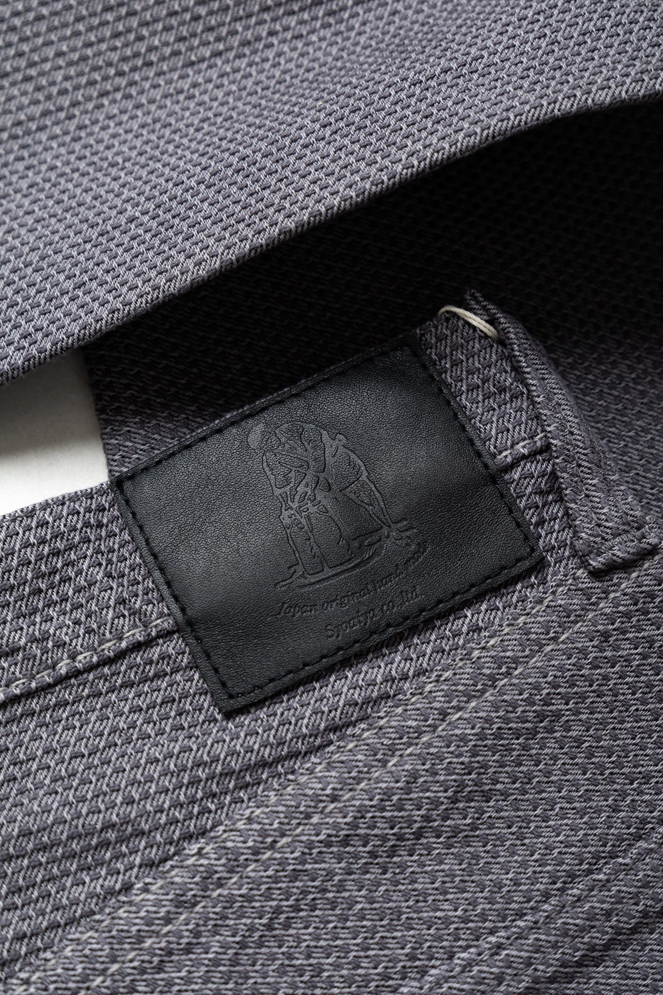 1178-GRY 12oz Sashiko 5P Pants Regular Fit - Heather Grey x Black