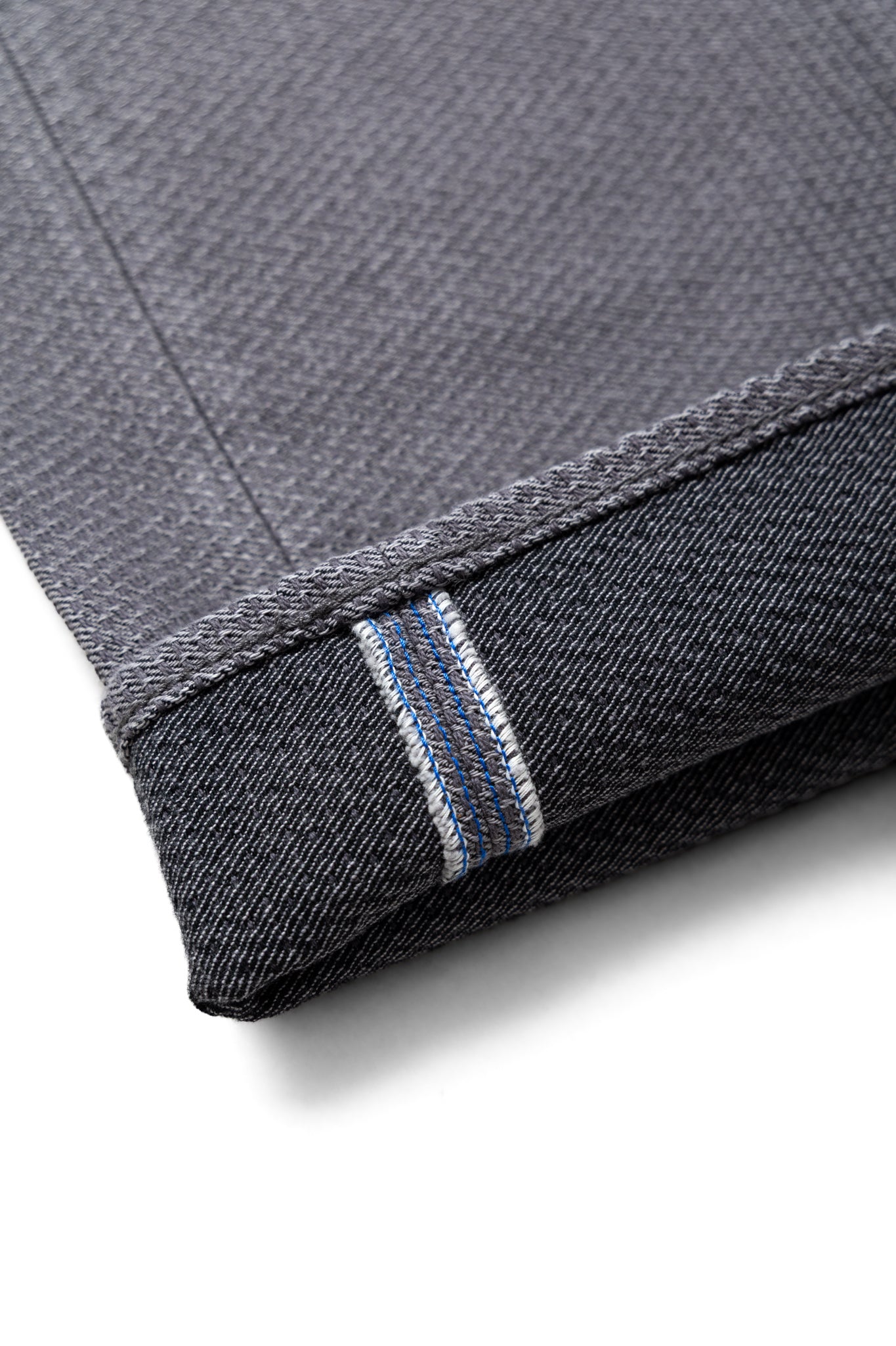 1178-GRY 12oz Sashiko 5P Pants Regular Fit - Heather Grey x Black