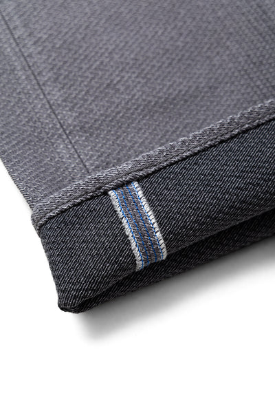 1178-GRY 12oz Sashiko 5P Pants Regular Fit - Heather Grey x Black