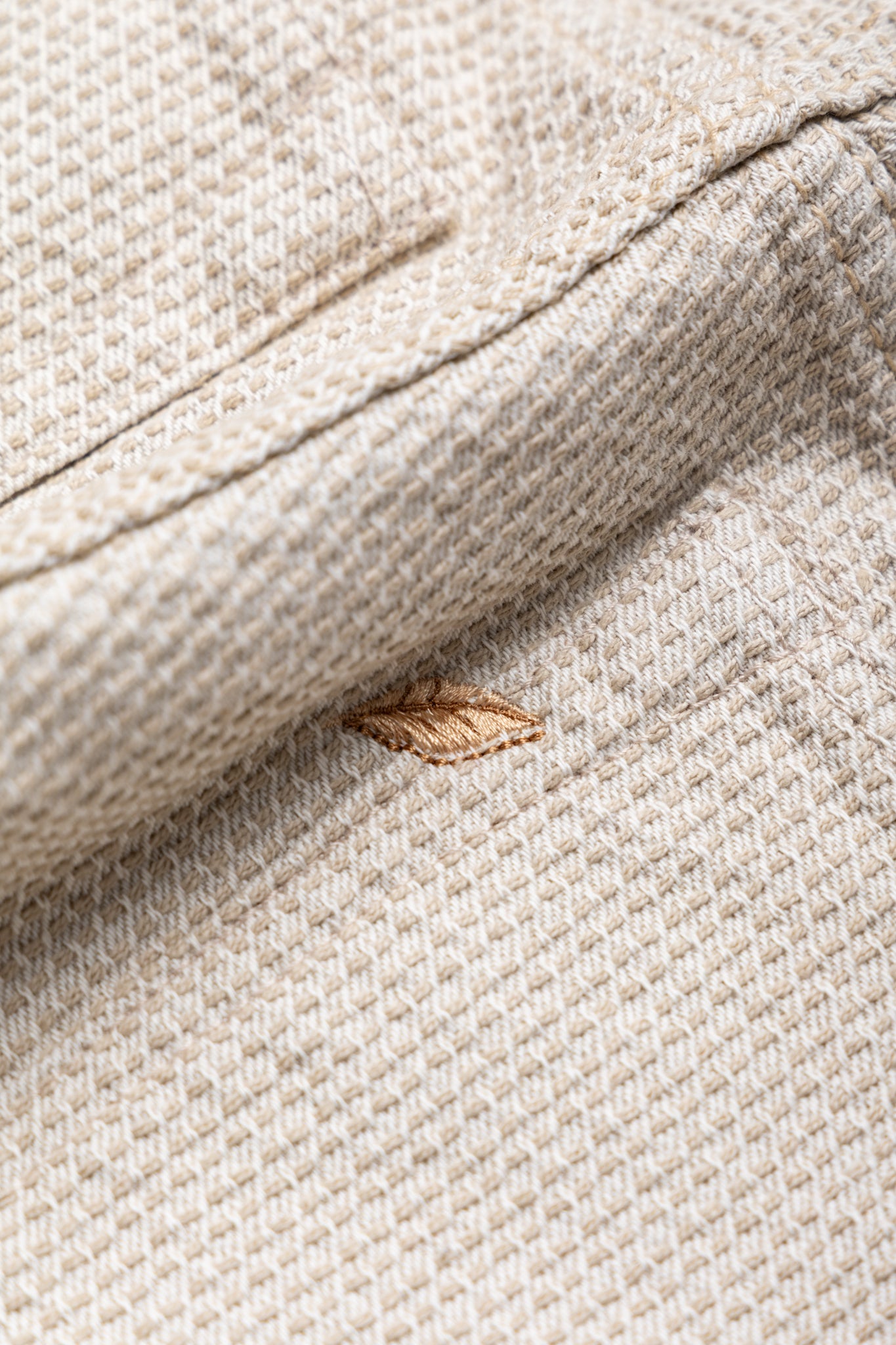 1177-IV 12oz Sashiko 5P Pants Relax Tapered - Ivory x Beige