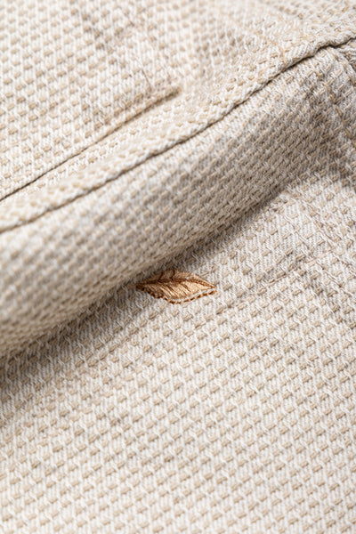 1177-IV 12oz Sashiko 5P Pants Relax Tapered - Ivory x Beige