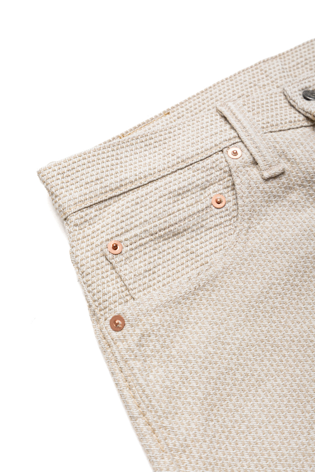 1177-IV 12oz Sashiko 5P Pants Relax Tapered - Ivory x Beige – BLUE