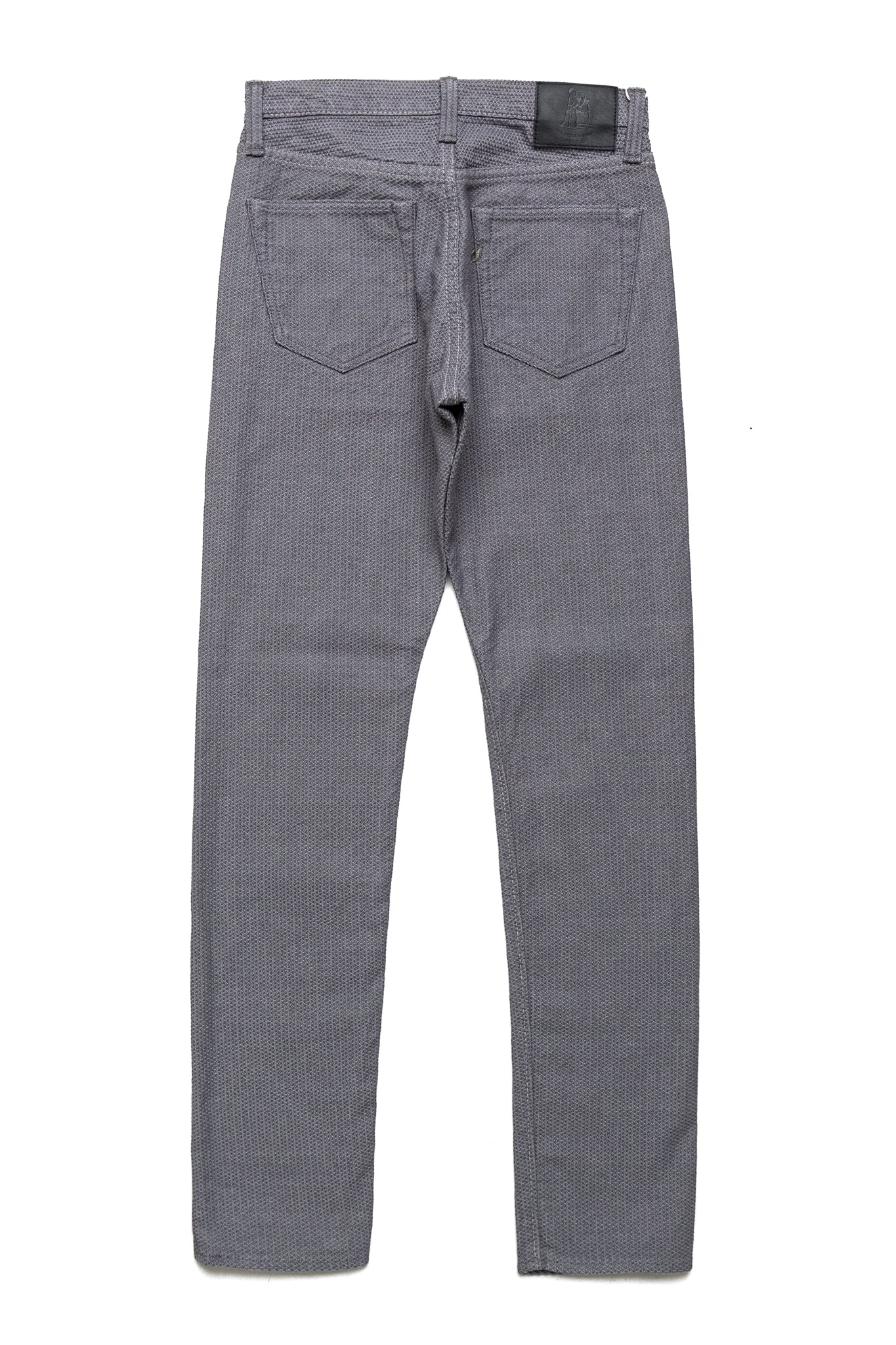 1177-GRY 12oz Sashiko 5P Pants Relax Tapered - Heather Grey x Black