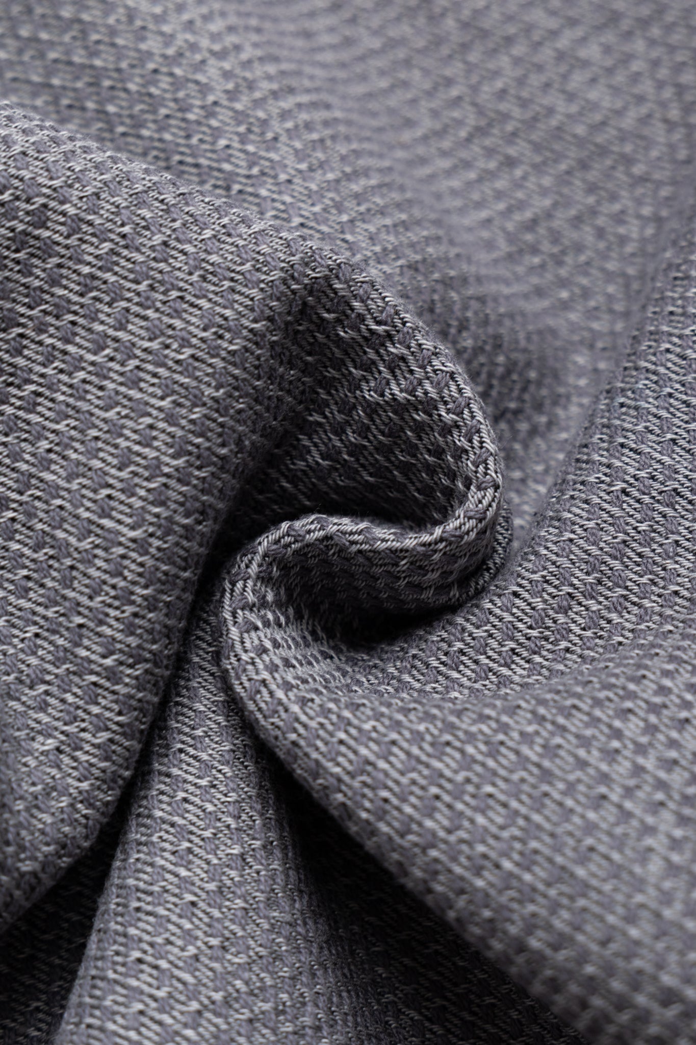 1177-GRY 12oz Sashiko 5P Pants Relax Tapered - Heather Grey x Black