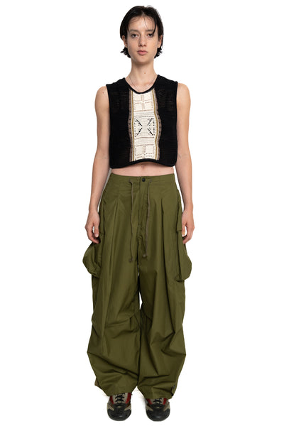 Combed Gabergine AOZAI Cargo Pants - Khaki