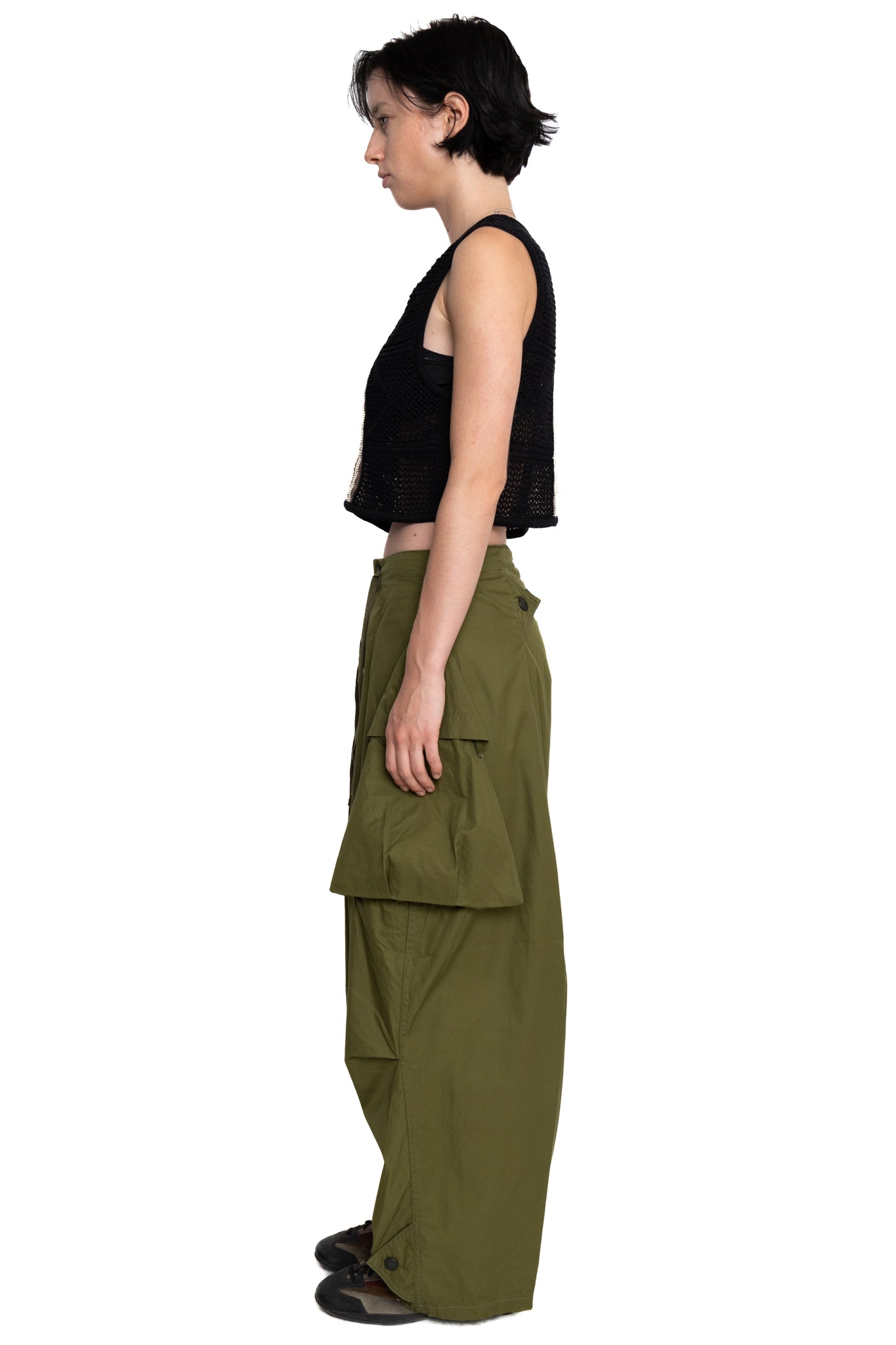Combed Gabergine AOZAI Cargo Pants - Khaki