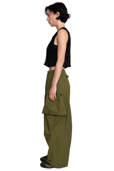 Combed Gabergine AOZAI Cargo Pants - Khaki