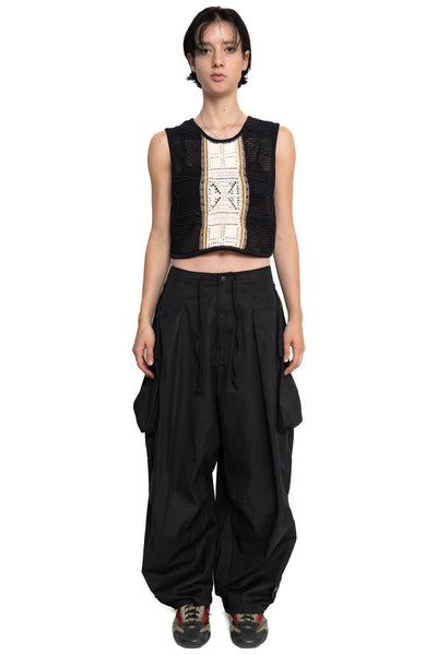 Combed Gabergine AOZAI Cargo Pants - Black