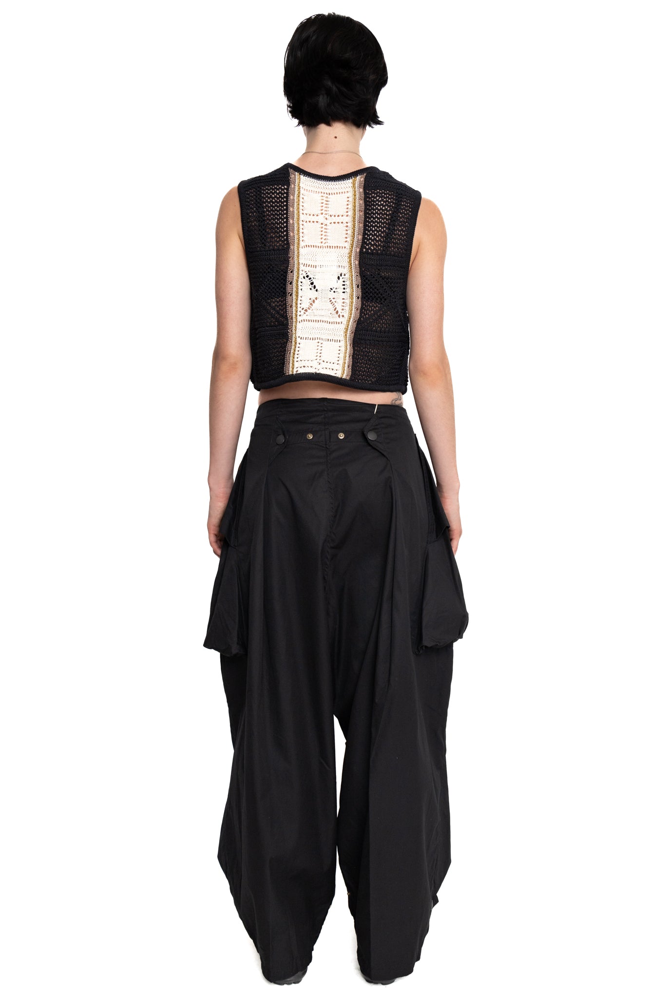 Combed Gabergine AOZAI Cargo Pants - Black