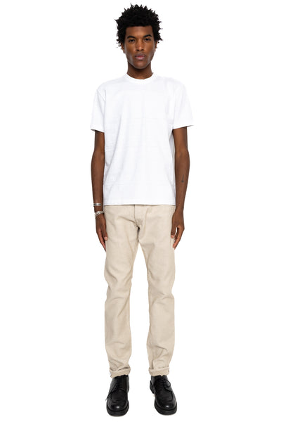 1177-IV 12oz Sashiko 5P Pants Relax Tapered - Ivory x Beige